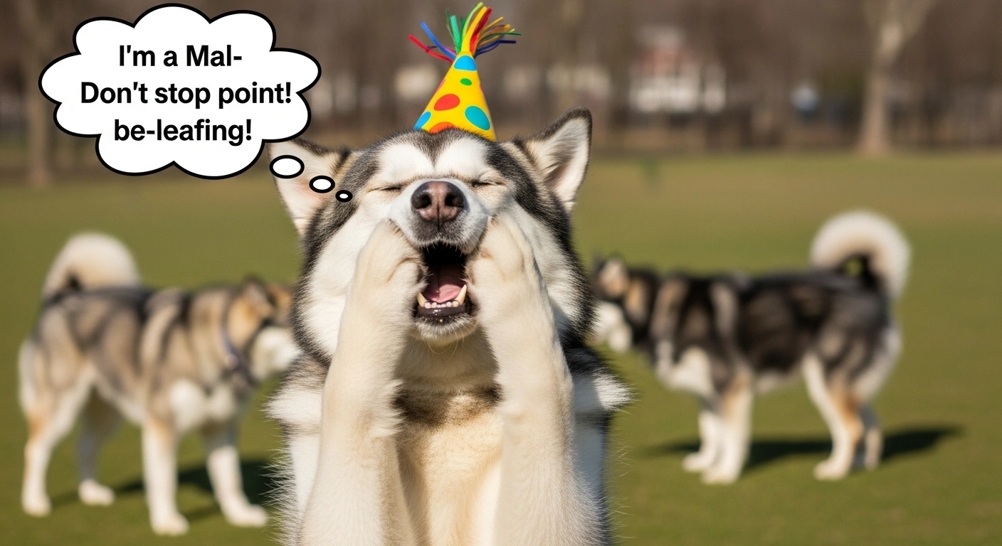 Snow-Themed Malamute Puns