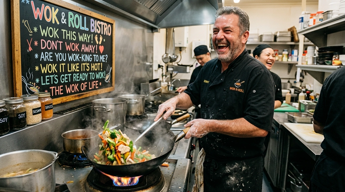 Wok Puns Captions