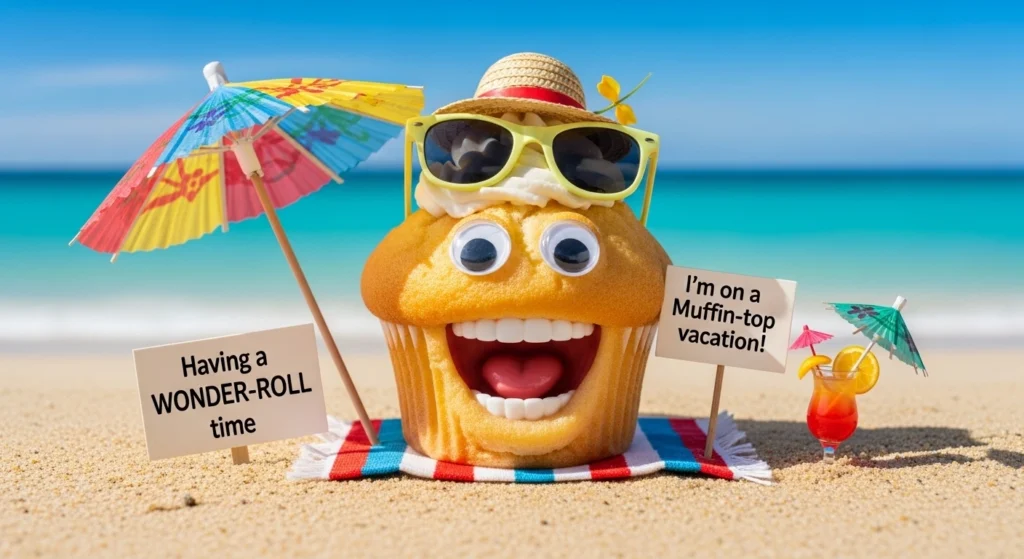 muffin goes to vacation puns